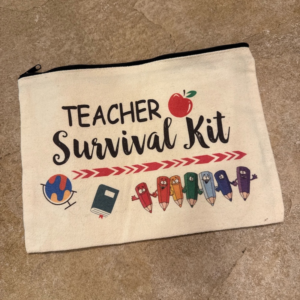 Teacher Survival Kit Canvas Pouch
